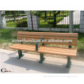 Outdoor plastic wood and wrought iron street furniture bench
